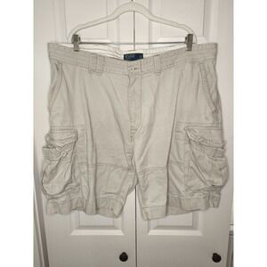 Vintage Polo Ralph‎ Lauren Cargo Shorts Mens 42 Khaki Baggy Twill Casual 90s Y2K